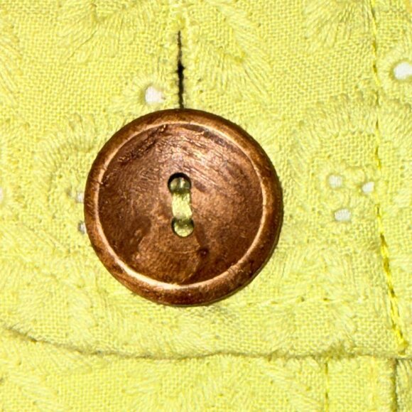 COLDWATER CREEK Shirt Womens M Green Cotton Eyelet Button Front Long Sleeve - Picture 5 of 8